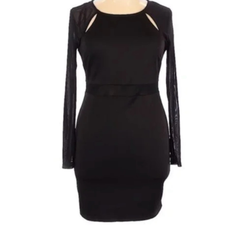 Material Girl Black Long Sleeve Dress
